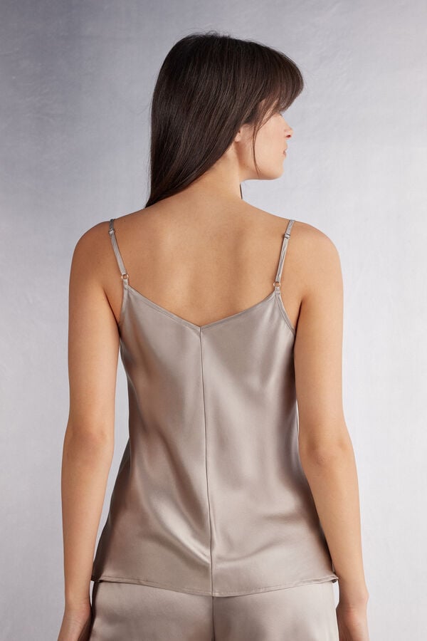 Intimissimi Silk Satin With V-Neckline Tanktop Damen Beige | YZR-149563