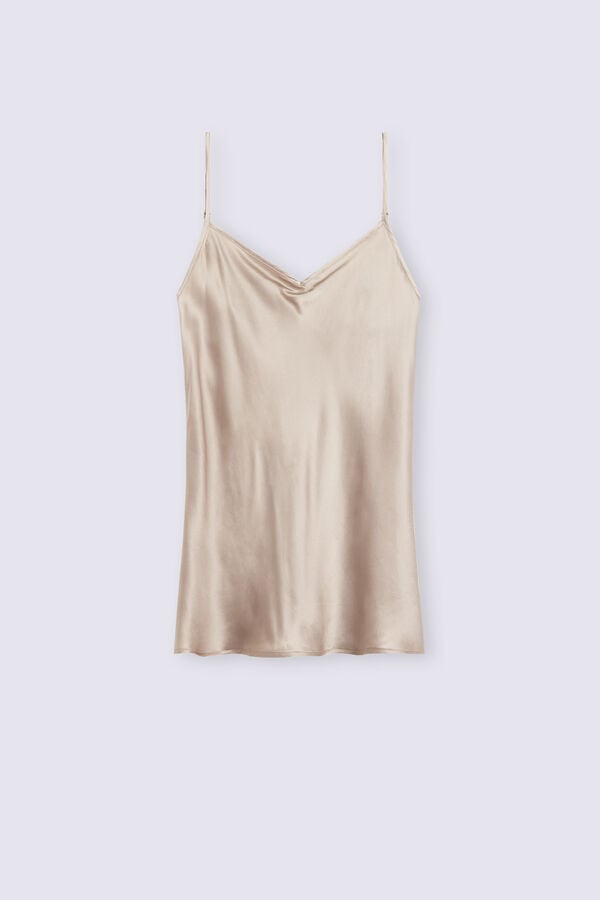 Intimissimi Silk Satin With V-Neckline Tanktop Damen Beige | YZR-149563