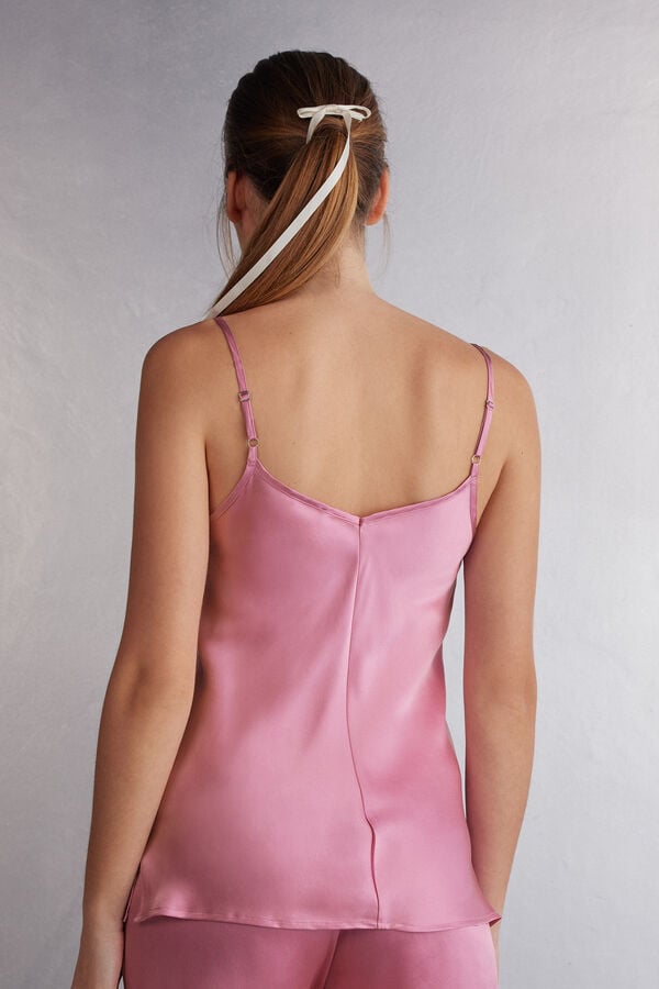 Intimissimi Silk Satin With V-Neckline Tanktop Damen Rosa | UTK-834590