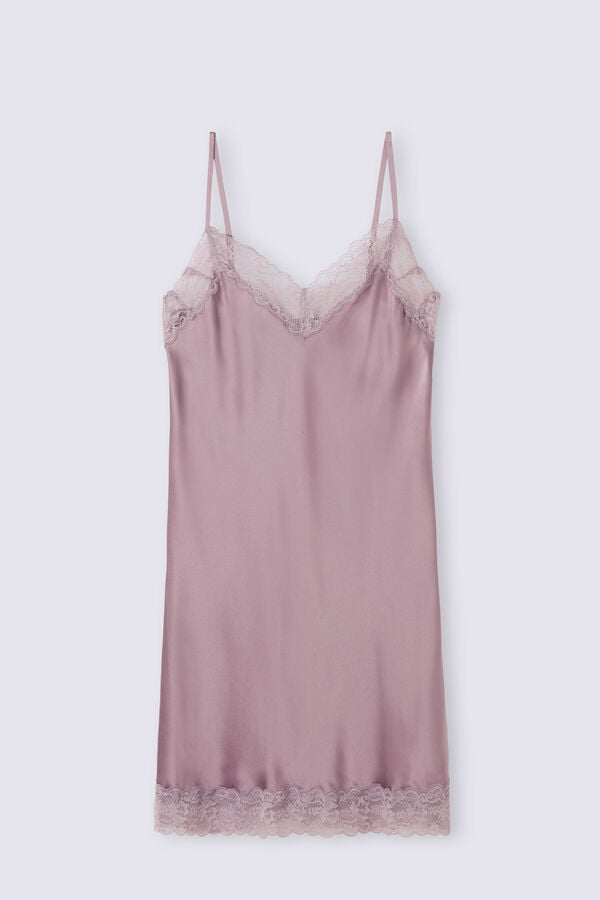 Intimissimi Silk Slip With Lace Insert Detail Pyjama Damen Rosa | ILH-946872