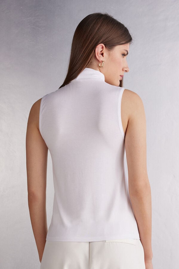 Intimissimi Sleeveless Turtleneck Micromodal Tanktop Damen Weiß | OSY-506138