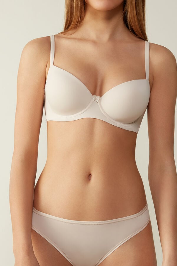 Intimissimi Sofia Microfiber Padded Balconette BH Damen Weiß Rosa | CDU-485136