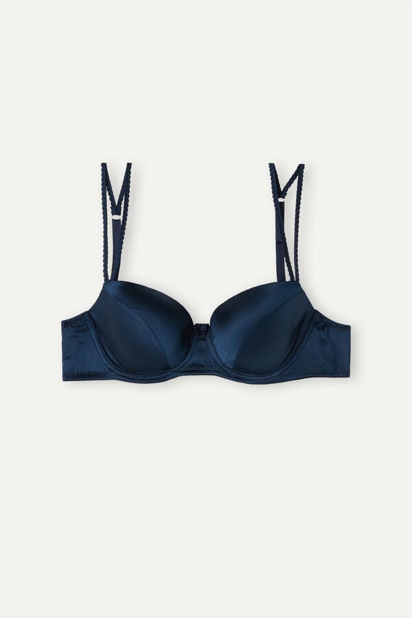 Intimissimi Sofia Natural Lift Balconette Silk BH Damen Blau | EIV-465803