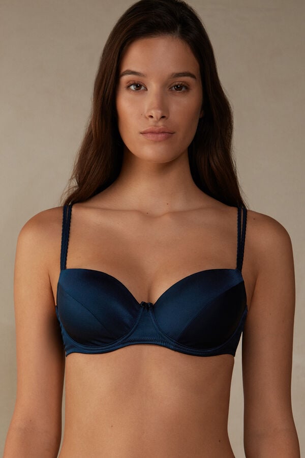 Intimissimi Sofia Natural Lift Balconette Silk BH Damen Blau | EIV-465803