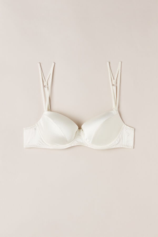 Intimissimi Sofia Natural Lift Balconette Silk BH Damen Weiß | HBI-593724