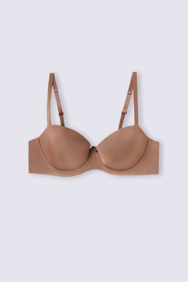 Intimissimi Sofia Natural Lift Balconette Ultralight Microfiber BH Damen Dunkelbeige | VSA-534168