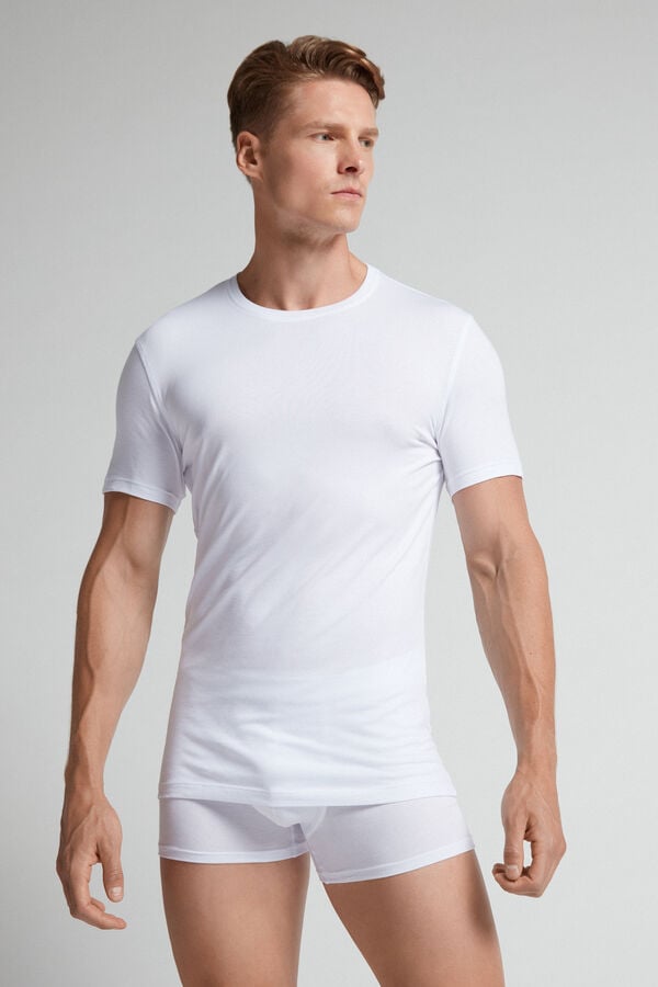 Intimissimi Stretch Superior Cotton T-Shirt Herren Weiß | HMO-468123