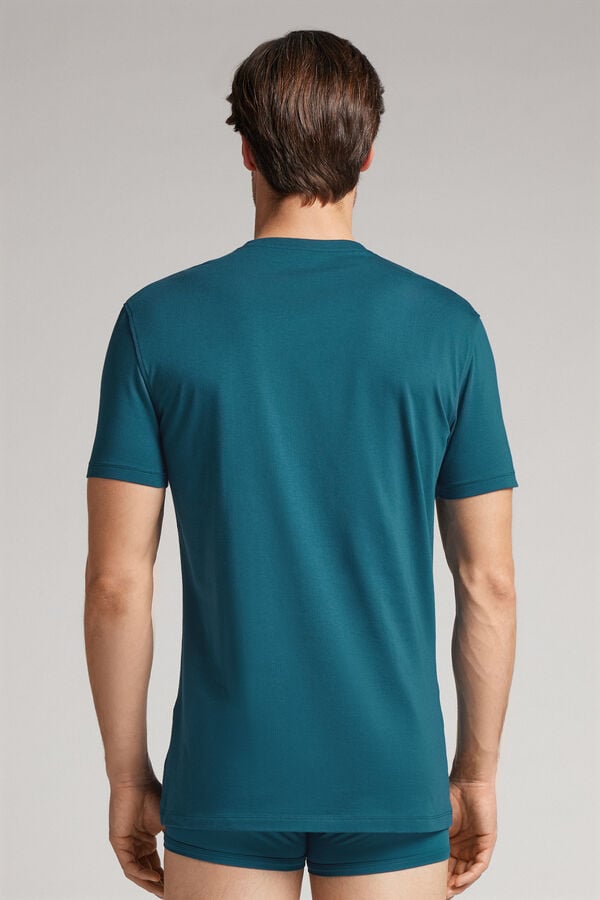 Intimissimi Stretch Superior Cotton T-Shirt Herren Grün | ZHY-270156