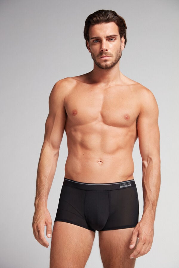 Intimissimi Super Fresh Micro-Mesh Boxer Herren Schwarz | YUV-127054