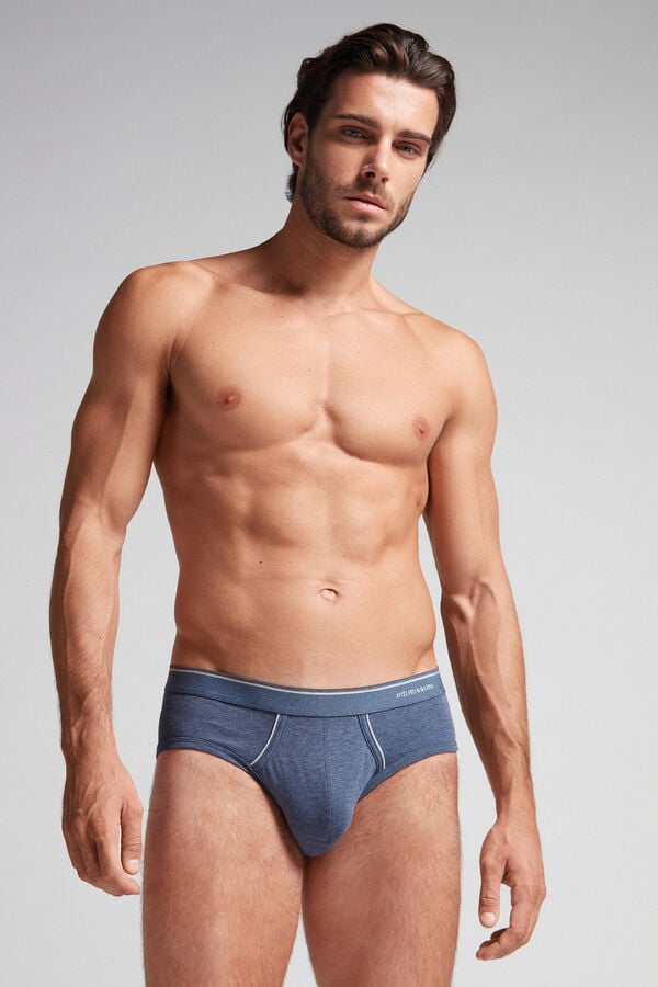 Intimissimi Superior Cotton Exposed Elastic Slip Herren Blau Hellgrau | TYQ-215798