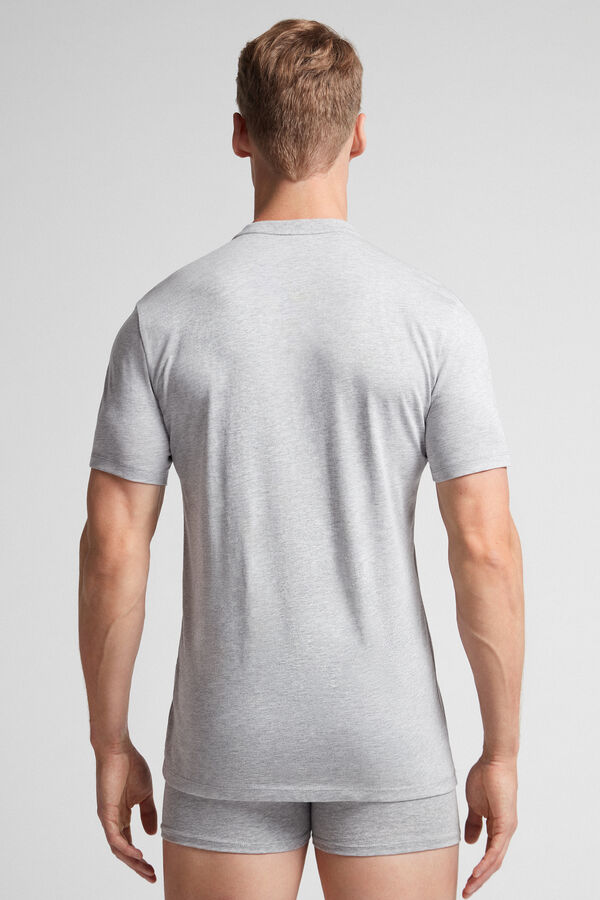 Intimissimi Superior Cotton Henley T-Shirt Herren Hellgrau | YPW-389610