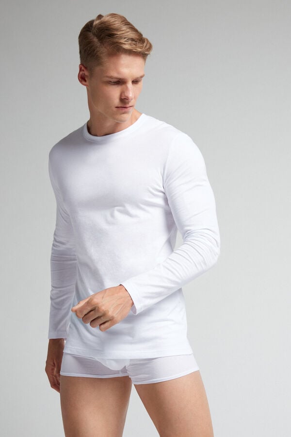 Intimissimi Superior Cotton Langarm Shirts Herren Weiß | EON-863754