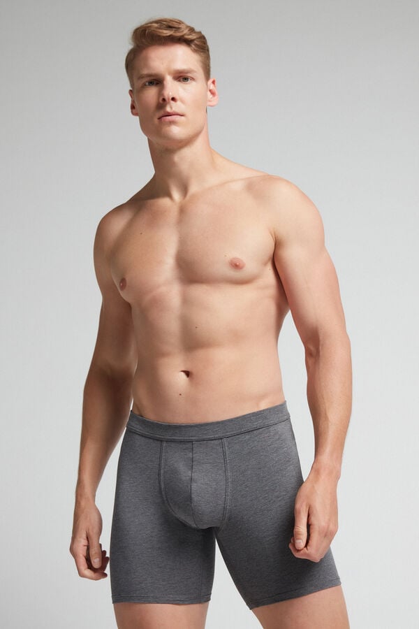 Intimissimi Superior Cotton Long Boxer Herren Tiefesgrau | OVC-382769