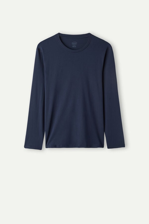 Intimissimi Superior Cotton Oversized Langarm Shirts Damen Blau | BQX-317049