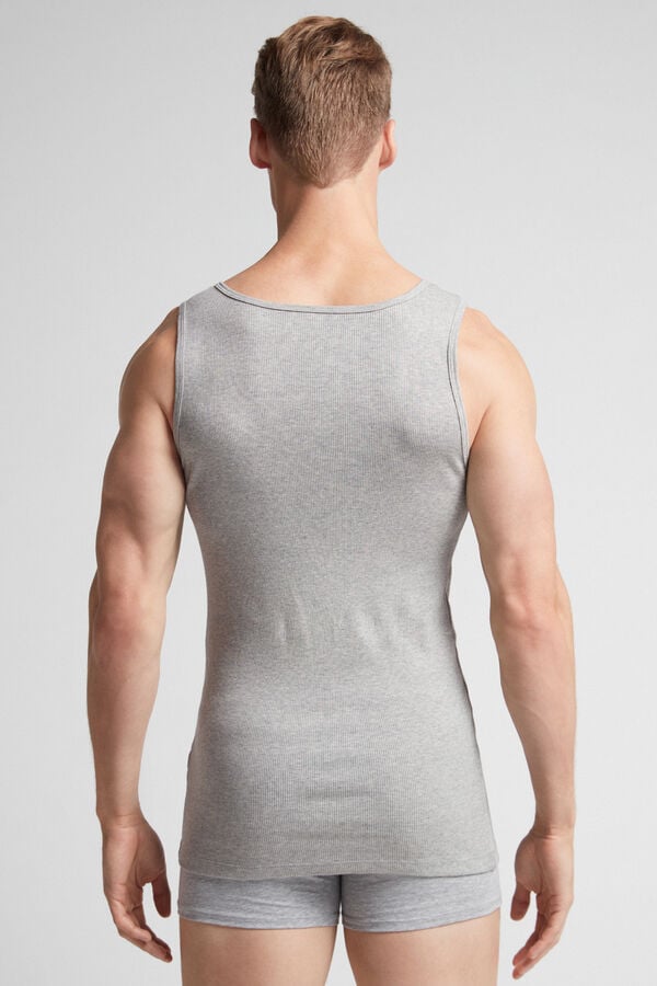 Intimissimi Superior Cotton Ribbed Tanktop Herren Hellgrau | QSM-507841