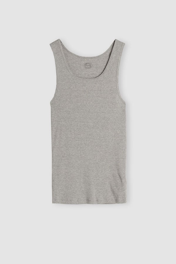 Intimissimi Superior Cotton Ribbed Tanktop Herren Hellgrau | QSM-507841