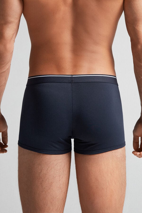 Intimissimi Superior Cotton With Exposed Elastic Boxer Herren Blau Weiß | TML-620317