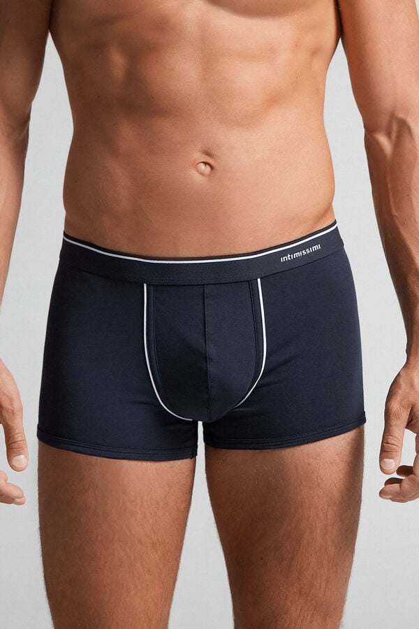 Intimissimi Superior Cotton With Exposed Elastic Boxer Herren Blau Weiß | TML-620317