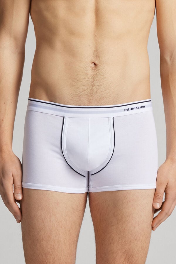 Intimissimi Superior Cotton With Exposed Elastic Boxer Herren Weiß Blau | RUJ-934172