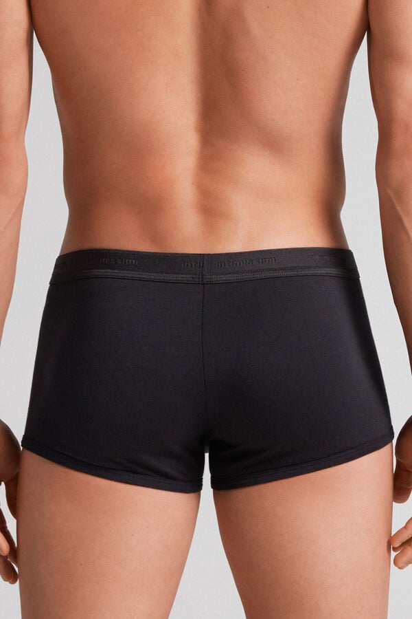 Intimissimi Superior Cotton With Logo Boxer Herren Schwarz Schwarz | WDO-974268