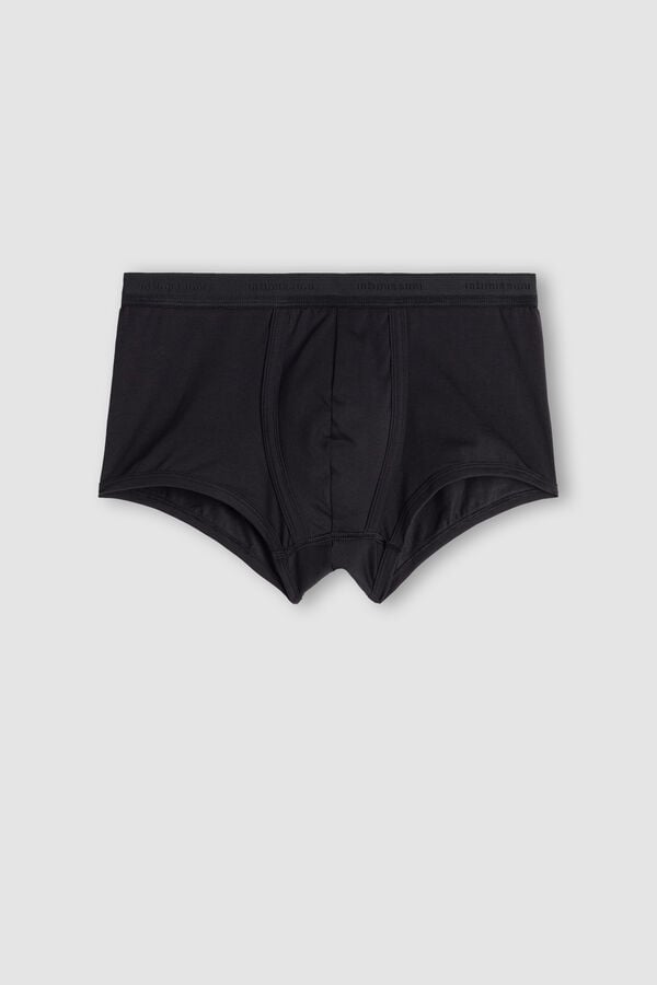 Intimissimi Superior Cotton With Logo Boxer Herren Schwarz Schwarz | WDO-974268