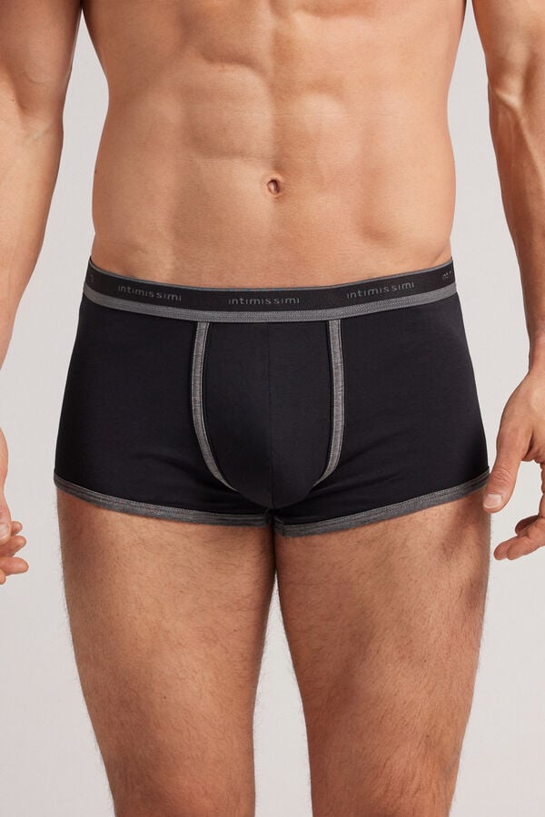 Intimissimi Superior Cotton With Logo Boxer Herren Schwarz Tiefesgrau | XLG-304791