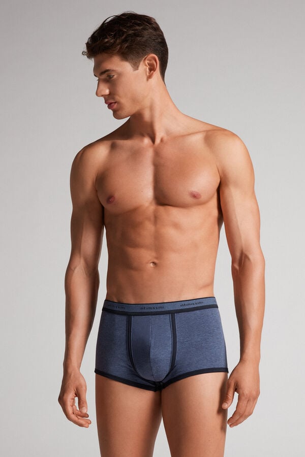 Intimissimi Superior Cotton With Logo Boxer Herren Blau Blau | RDL-035761