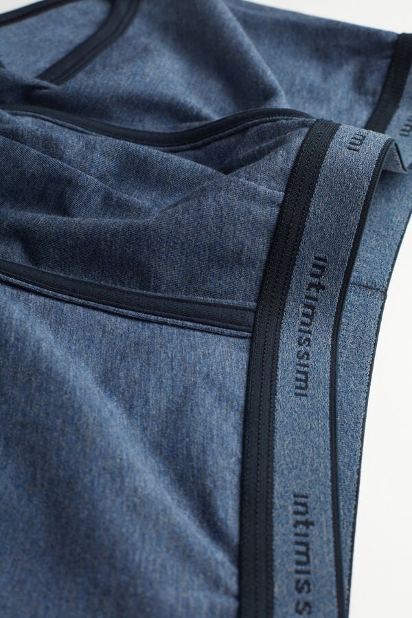 Intimissimi Superior Cotton With Logo Boxer Herren Blau Blau | RDL-035761