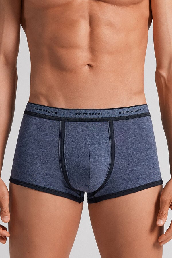 Intimissimi Superior Cotton With Logo Boxer Herren Blau Blau | RDL-035761