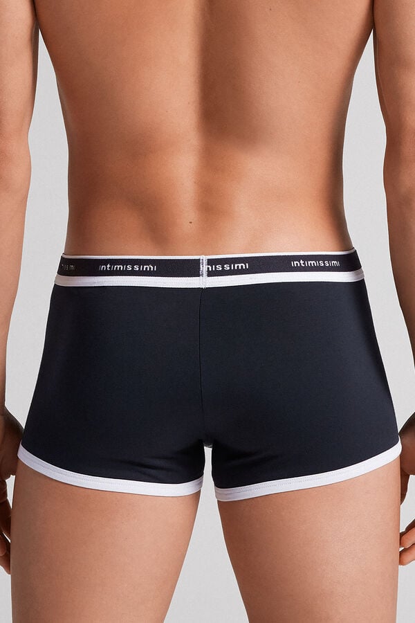 Intimissimi Superior Cotton With Logo Boxer Herren Blau Weiß | EXQ-370416