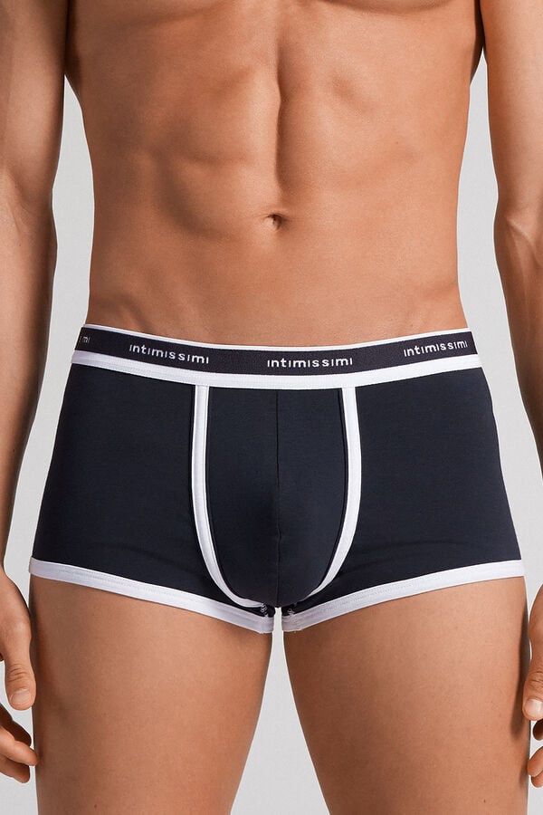 Intimissimi Superior Cotton With Logo Boxer Herren Blau Weiß | EXQ-370416