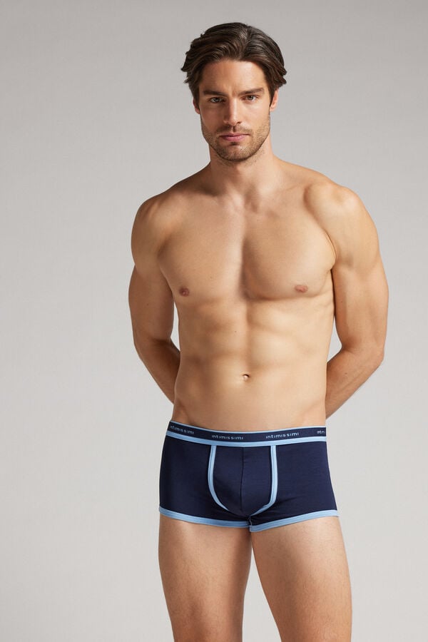 Intimissimi Superior Cotton With Logo Boxer Herren Navy | UFS-415937