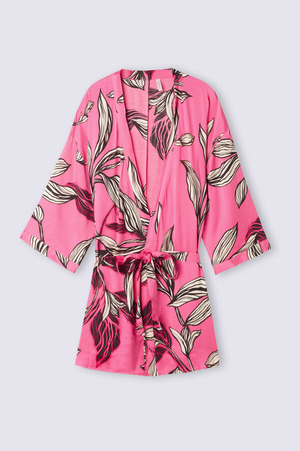 Intimissimi Sweet Like Sugar Viscose Satin Kimono Pyjama Damen Rosa | SVW-625497