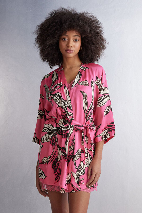 Intimissimi Sweet Like Sugar Viscose Satin Kimono Pyjama Damen Rosa | SVW-625497