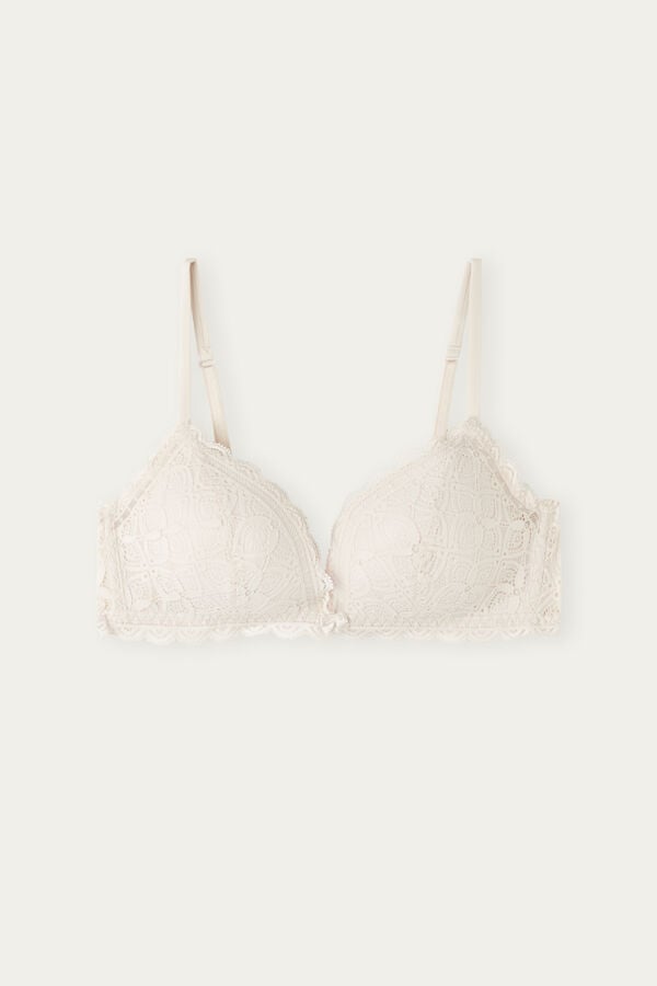 Intimissimi Tiziana Triangle Lace BH Damen Weiß Rosa | NMI-917043