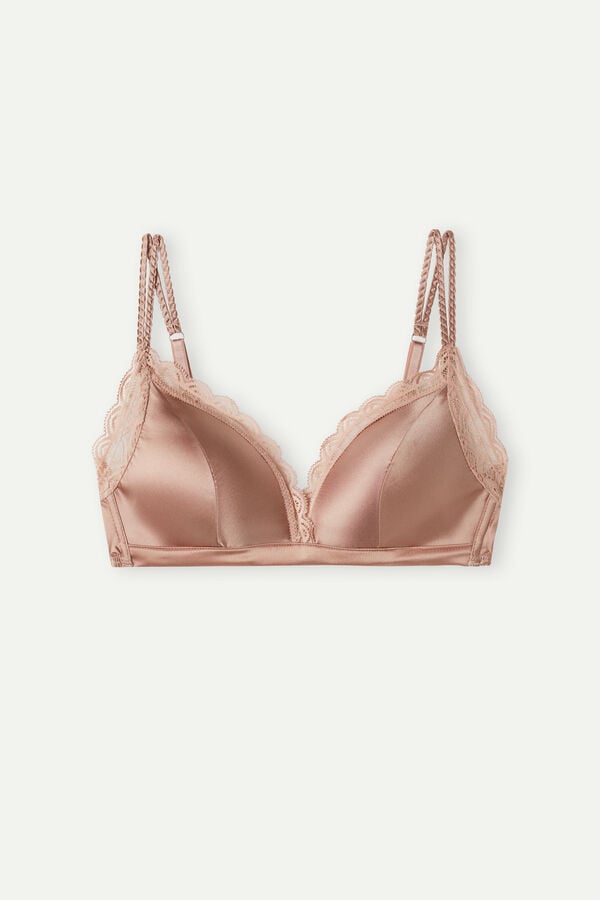 Intimissimi Tiziana Wireless Plunge Triangle Silk And Lace BH Damen Rosa | JDA-508274