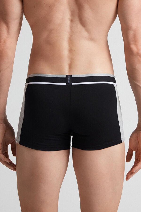 Intimissimi Two-Tone Superior Cotton Boxer Herren Schwarz Hellgrau | QUB-091462