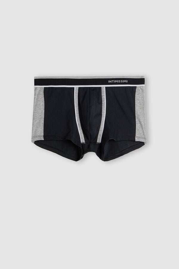 Intimissimi Two-Tone Superior Cotton Boxer Herren Schwarz Hellgrau | QUB-091462