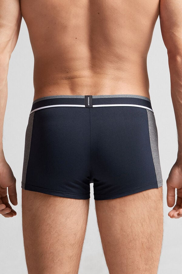 Intimissimi Two-Tone Superior Cotton Boxer Herren Blau Tiefesgrau | MOI-582791