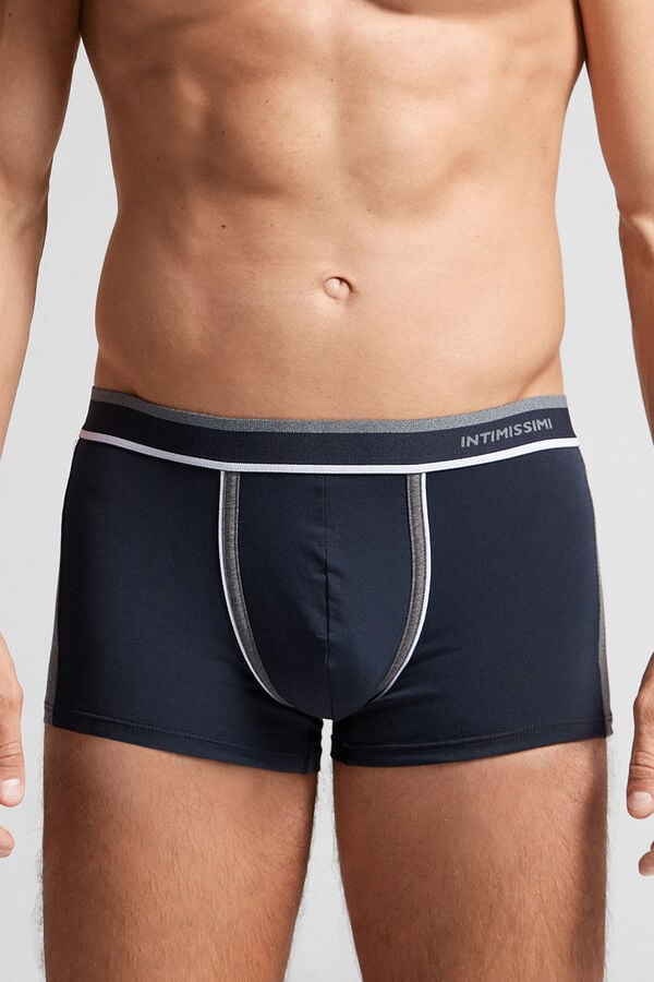 Intimissimi Two-Tone Superior Cotton Boxer Herren Blau Tiefesgrau | MOI-582791