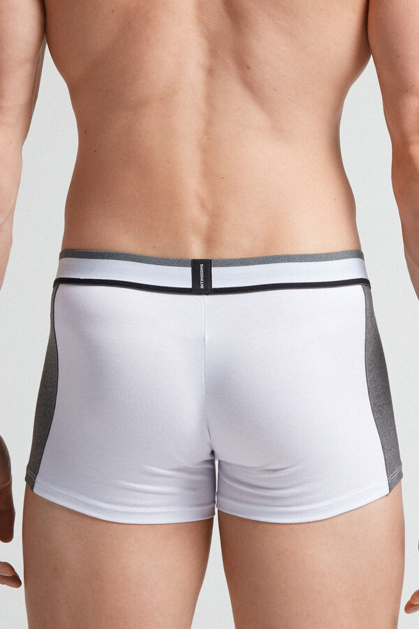 Intimissimi Two-Tone Superior Cotton Boxer Herren Weiß Tiefesgrau | ZXB-463178