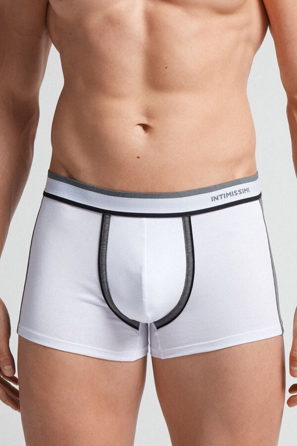 Intimissimi Two-Tone Superior Cotton Boxer Herren Weiß Tiefesgrau | ZXB-463178