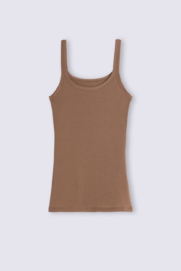 Intimissimi Ultralight Cotton Tanktop Damen Dunkelbeige | HQL-054239