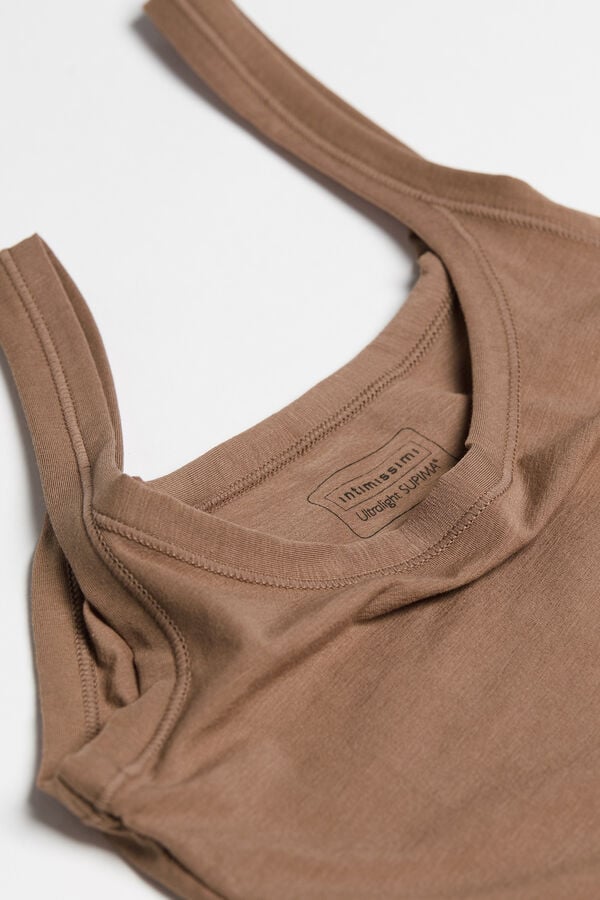 Intimissimi Ultralight Cotton Tanktop Damen Dunkelbeige | HQL-054239