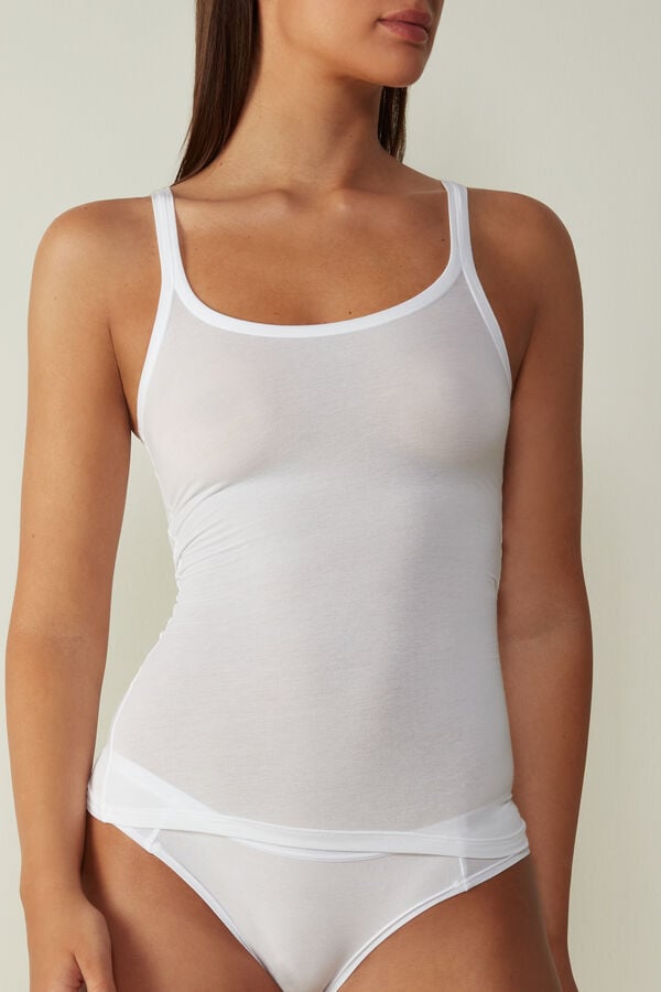 Intimissimi Ultralight Cotton Tanktop Damen Weiß | CJF-369450