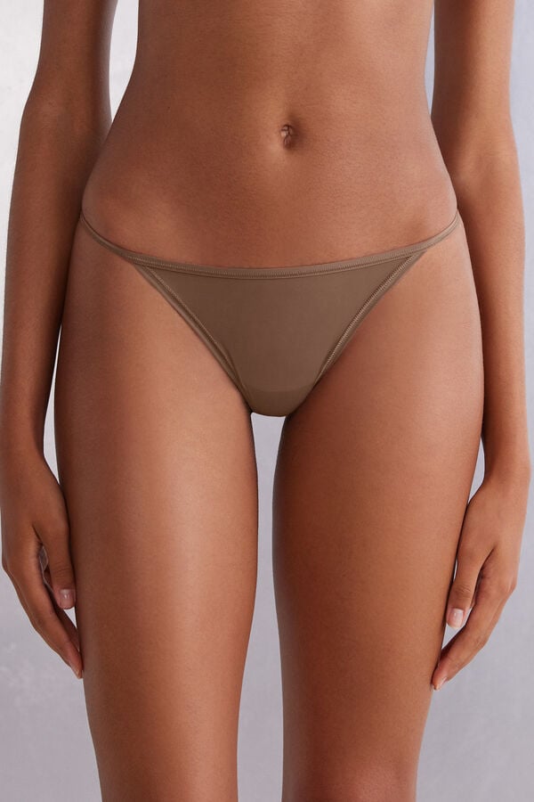 Intimissimi Ultralight Microfiber Straps Tanga Damen Dunkelbeige | LMY-612987