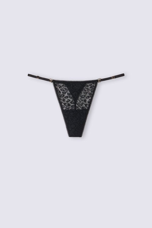 Intimissimi Your Wild Side String Tanga Damen Schwarz | FXB-381920